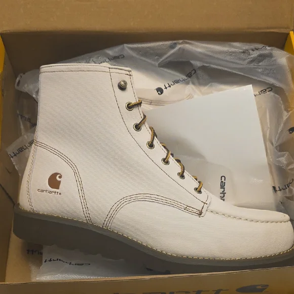 Carhartt Men's Off-White Canvas Boots - Picture 1 of 9